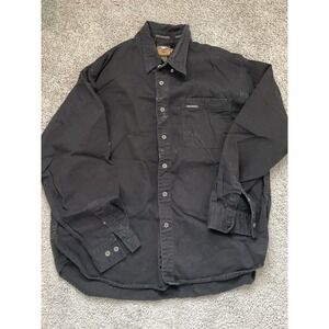 Harley-Davidson long-sleeve cotton twill button-down shirt. XL Black